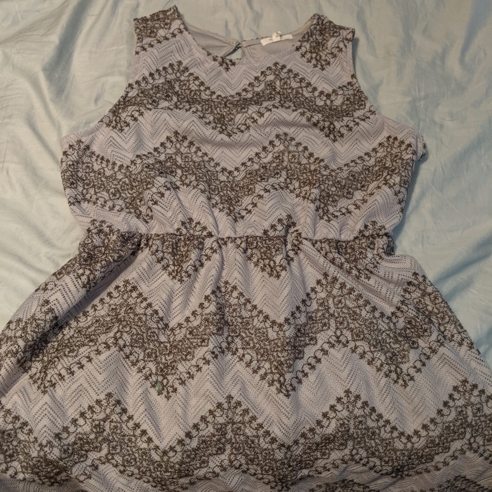 Gray and black knitt empire waist dress